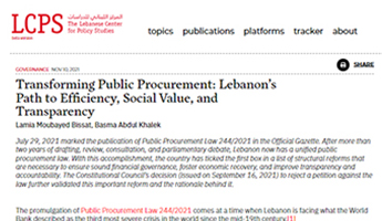 Transforming Public Procurement: Lebanon’s Path to Efficiency cover