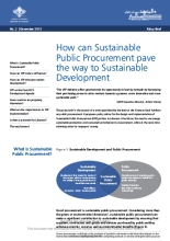 How can Sustainable Public Procurement pave the way to Sustainable Development?