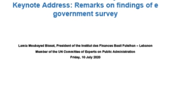 launch of the 2020 United Nations E-Government Survey cover